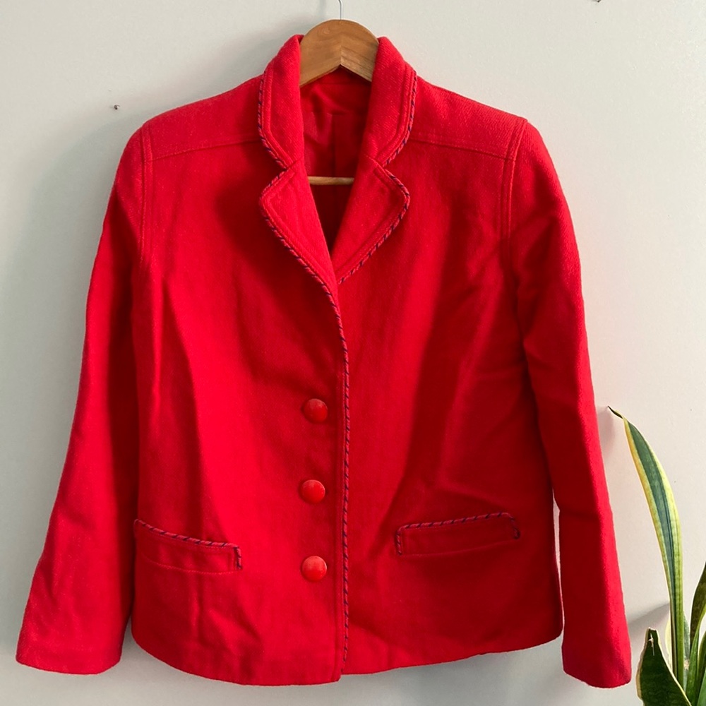 Red Wool Blazer, XS/S
